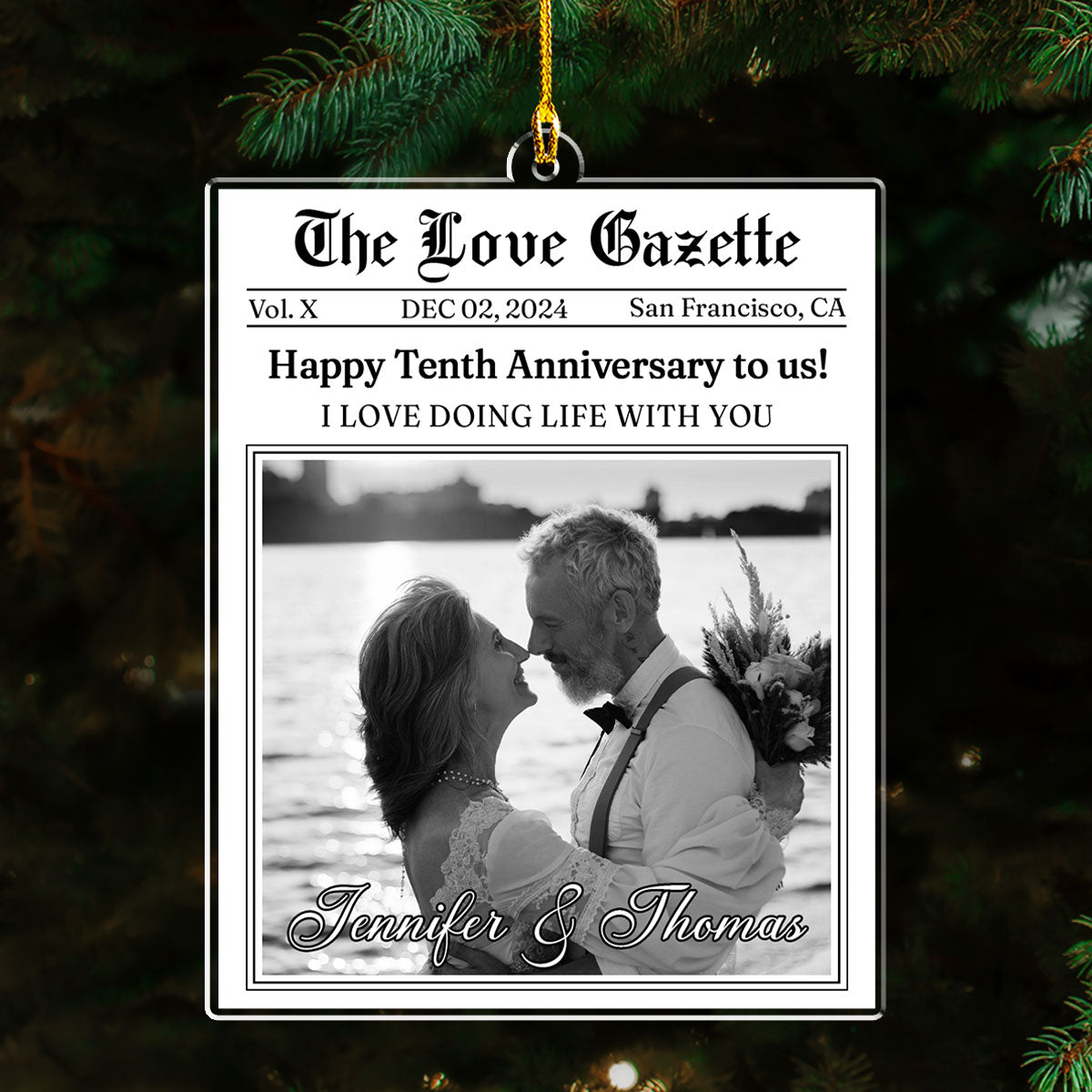 The Love Gazette - Personalized Custom Acrylic Ornament