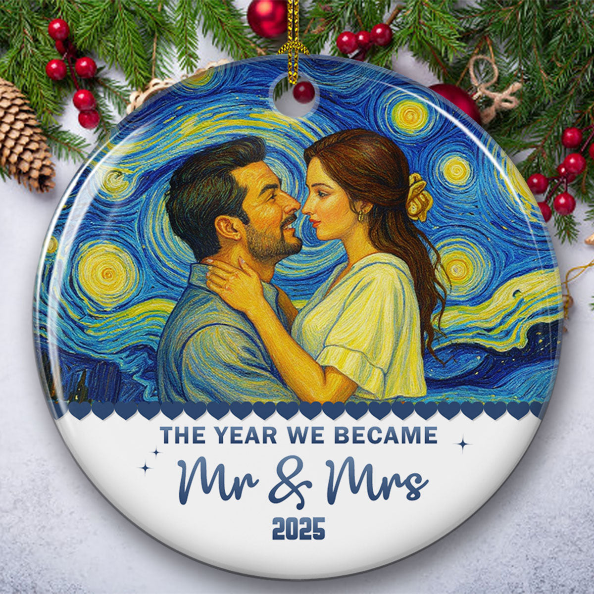 The Year Our Journey Began - Personalized Custom Ceramic Ornament