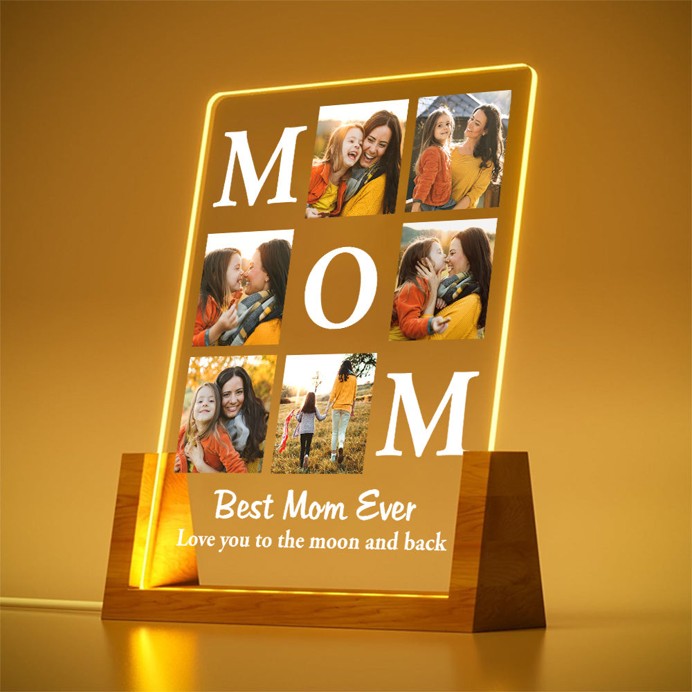 Love You To The Moon And Back - Personalized Custom Plaque With Walnut Base