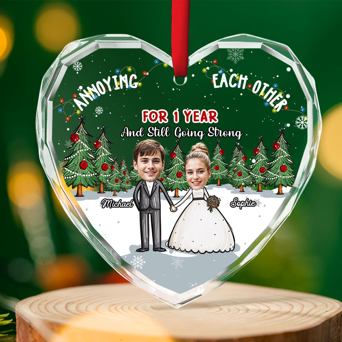 Annoying Each Other For Years And Still Going Strong - Personalized Custom Glass Ornament