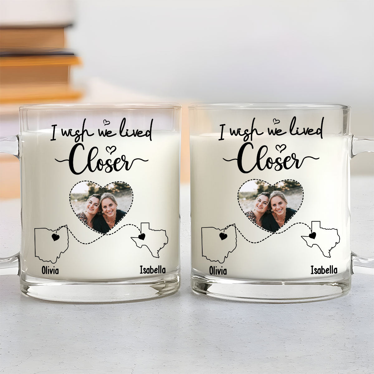 I Wish We Lived Closer Custom Photo - Personalized Custom Glass Mug