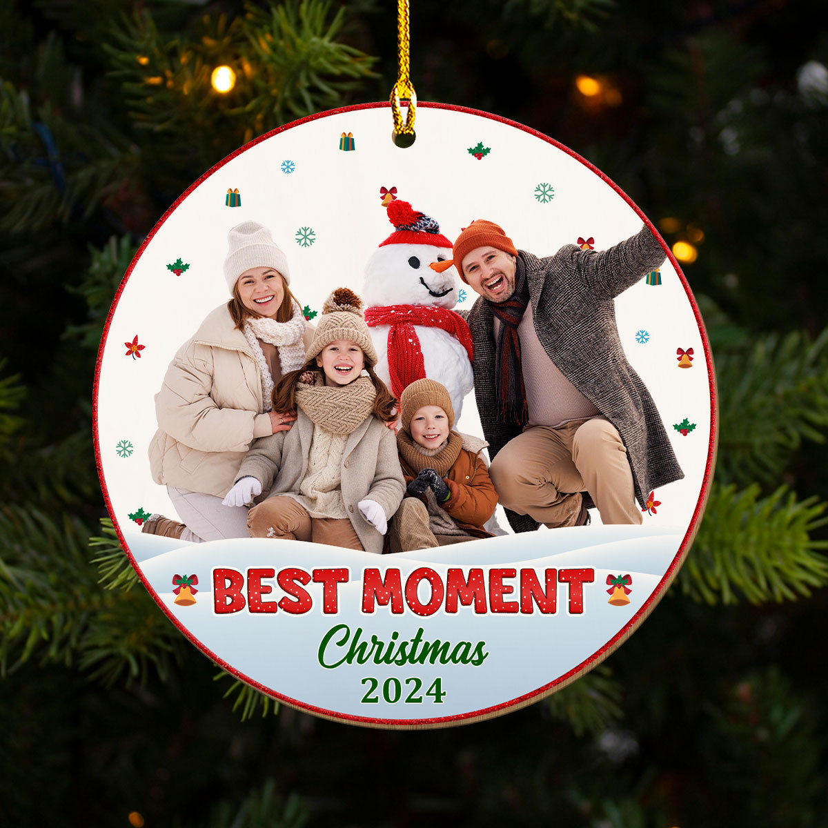 Best Moment - Personalized Custom Wood Ornament