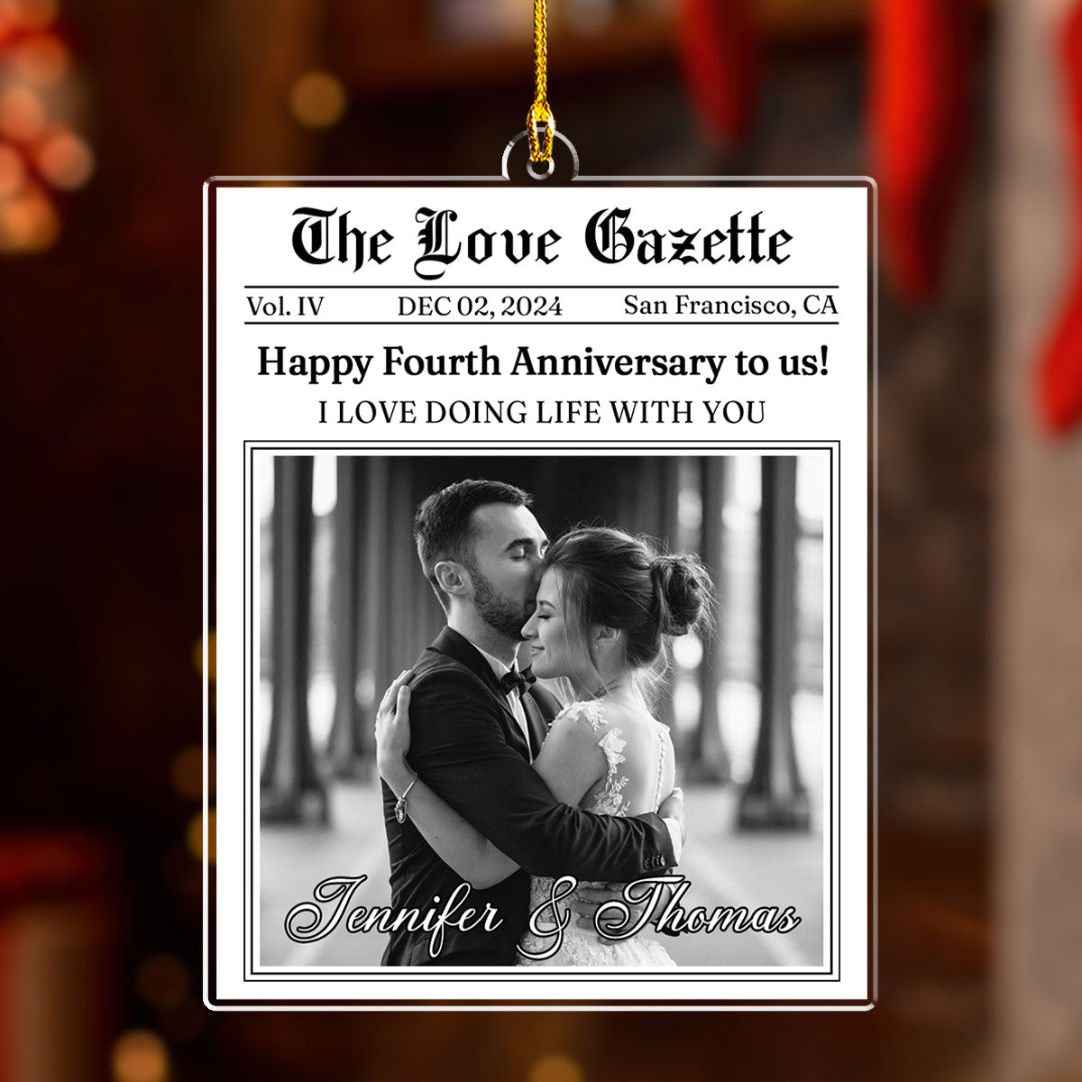 The Love Gazette - Personalized Custom Acrylic Ornament