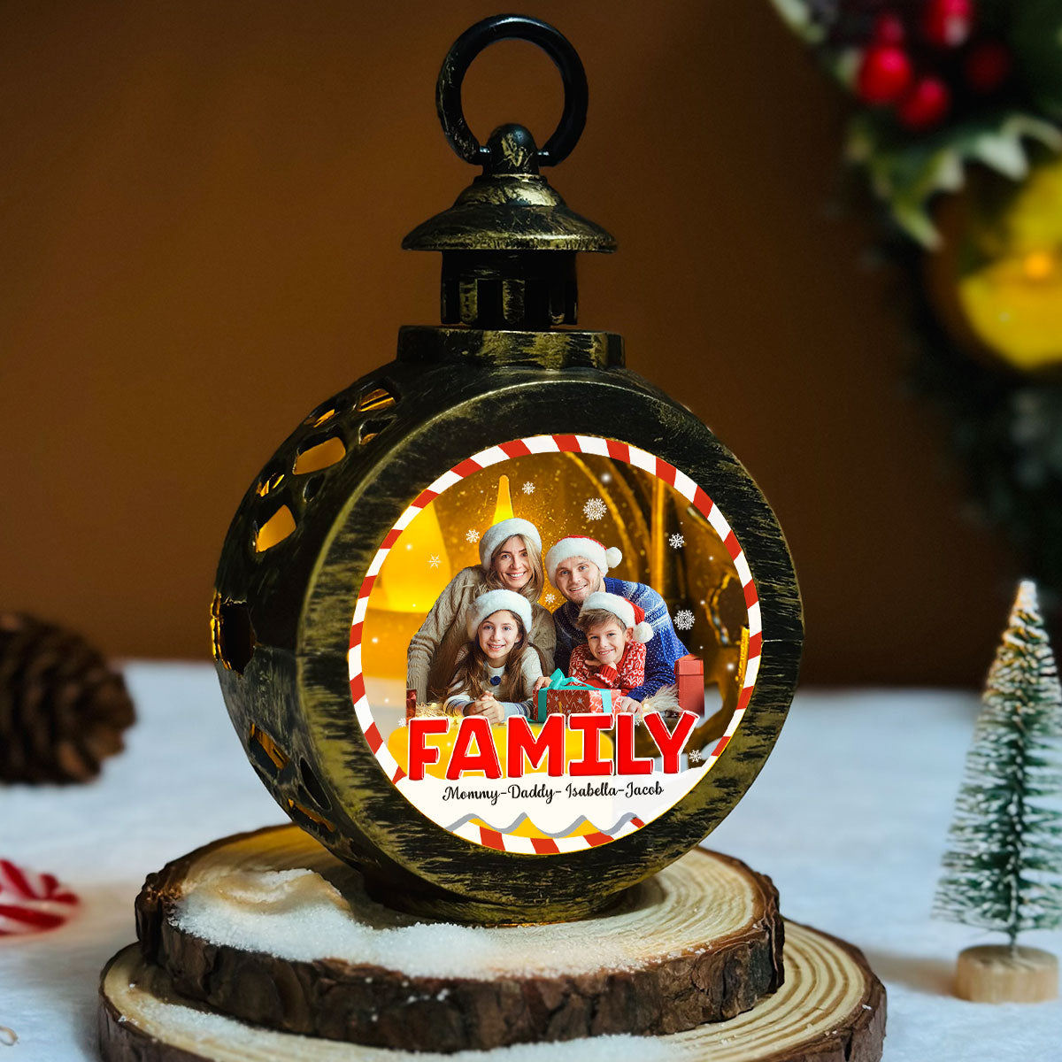 Family Is The Best - Personalized Custom Christmas Lantern