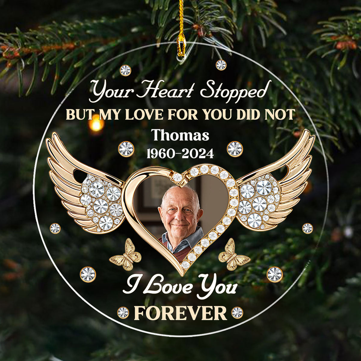 My Love for You Will Never Stop - Personalized Custom Acrylic Ornament