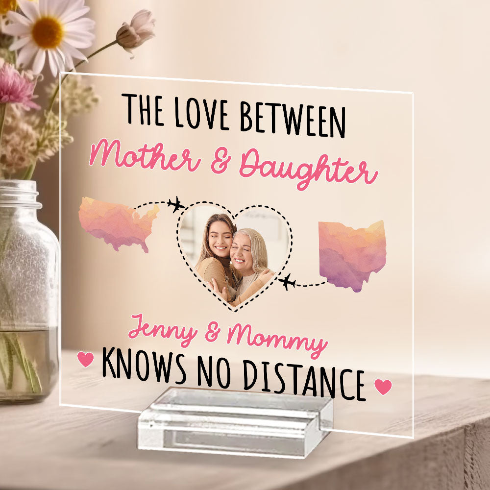 The Love Between Mother And Daughter - Personalized Custom Acrylic Plaque With Base