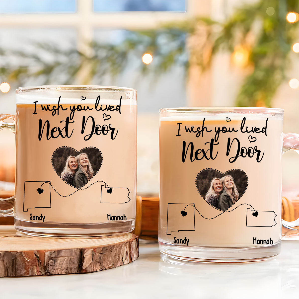 I Wish We Lived Closer Custom Photo - Personalized Custom Glass Mug