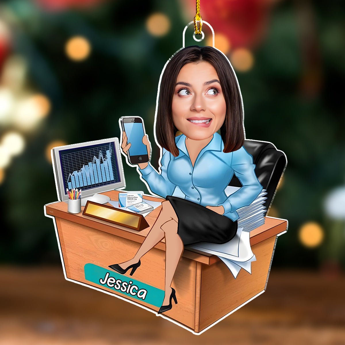 Here Is My Coworker - Personalized Custom Acrylic Ornament