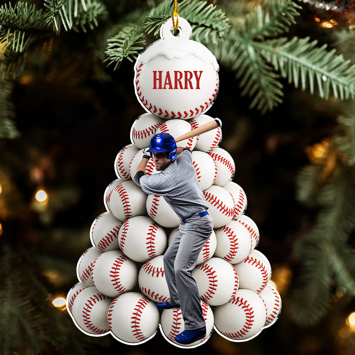 Twinkle Baseball Pinetree - Personalized Custom Acrylic Ornament