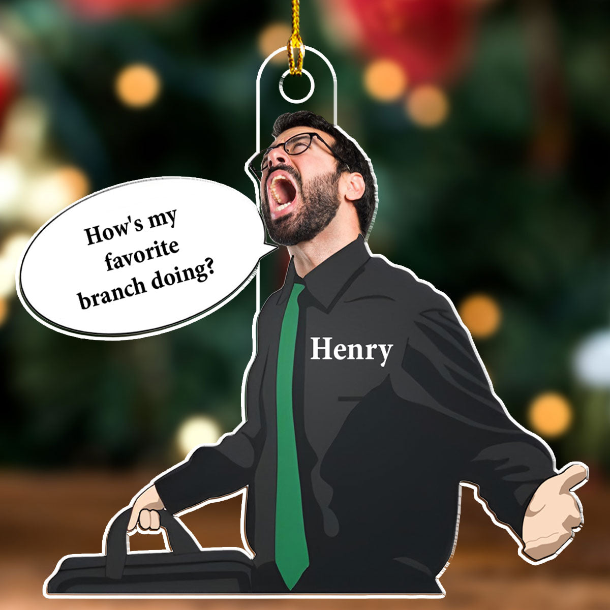 Custom Photo Funny Boss - Personalized Custom Acrylic Ornament