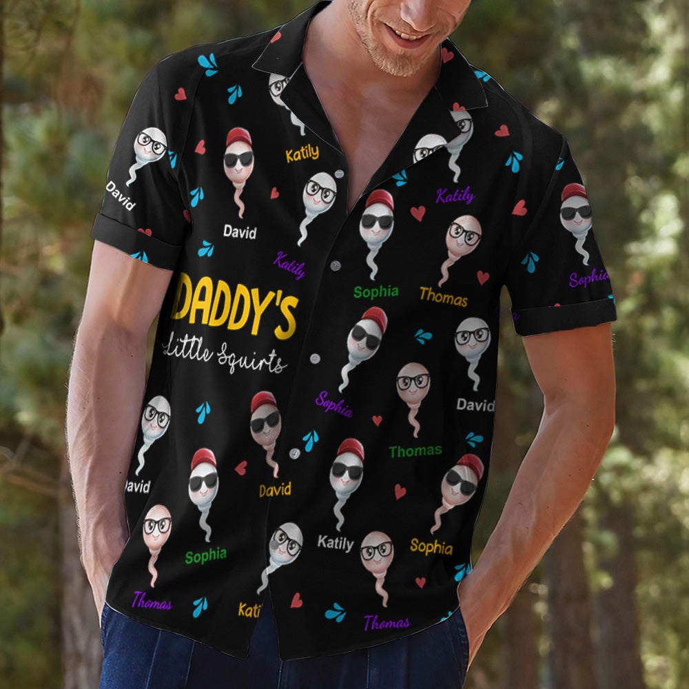 Funny Kid With Dad - Personalized Custom Hawaiian Shirt