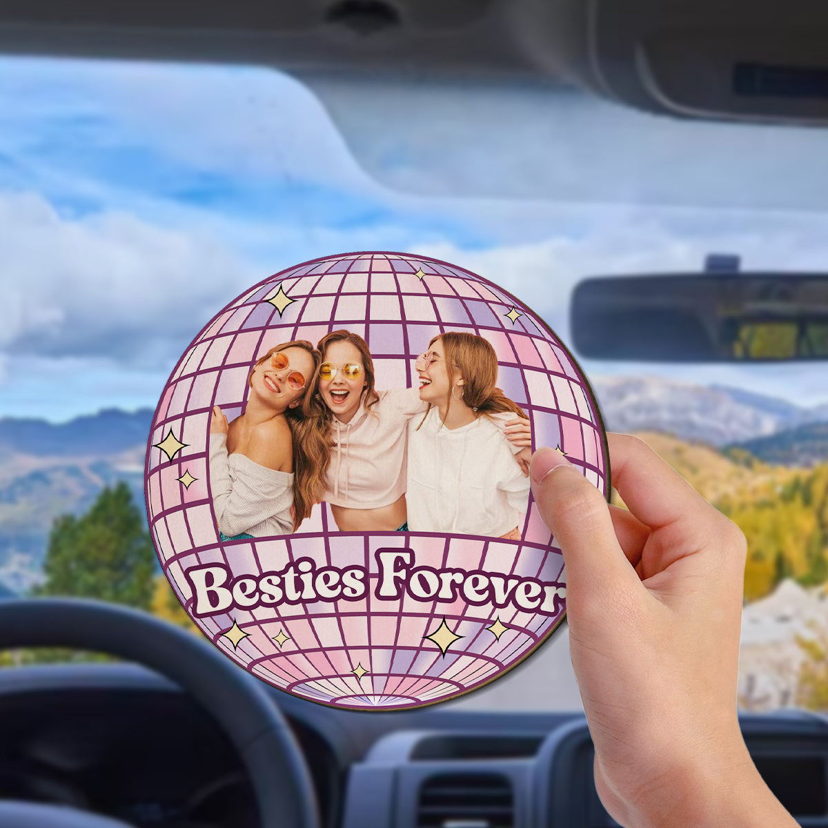 Besties Forever Version 2 - Personalized Custom Car Visor Clip