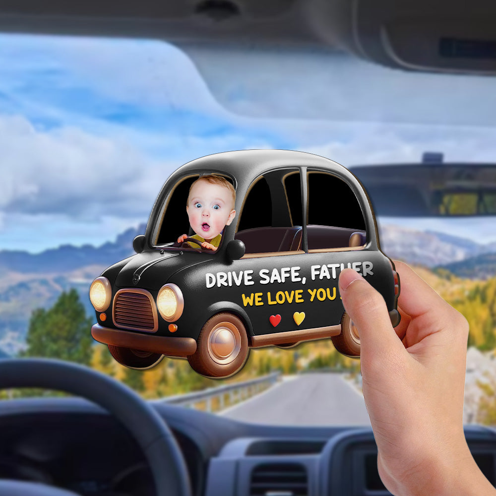 We Love You And Waiting You At Home Dad - Personalized Custom Car Visor Clip