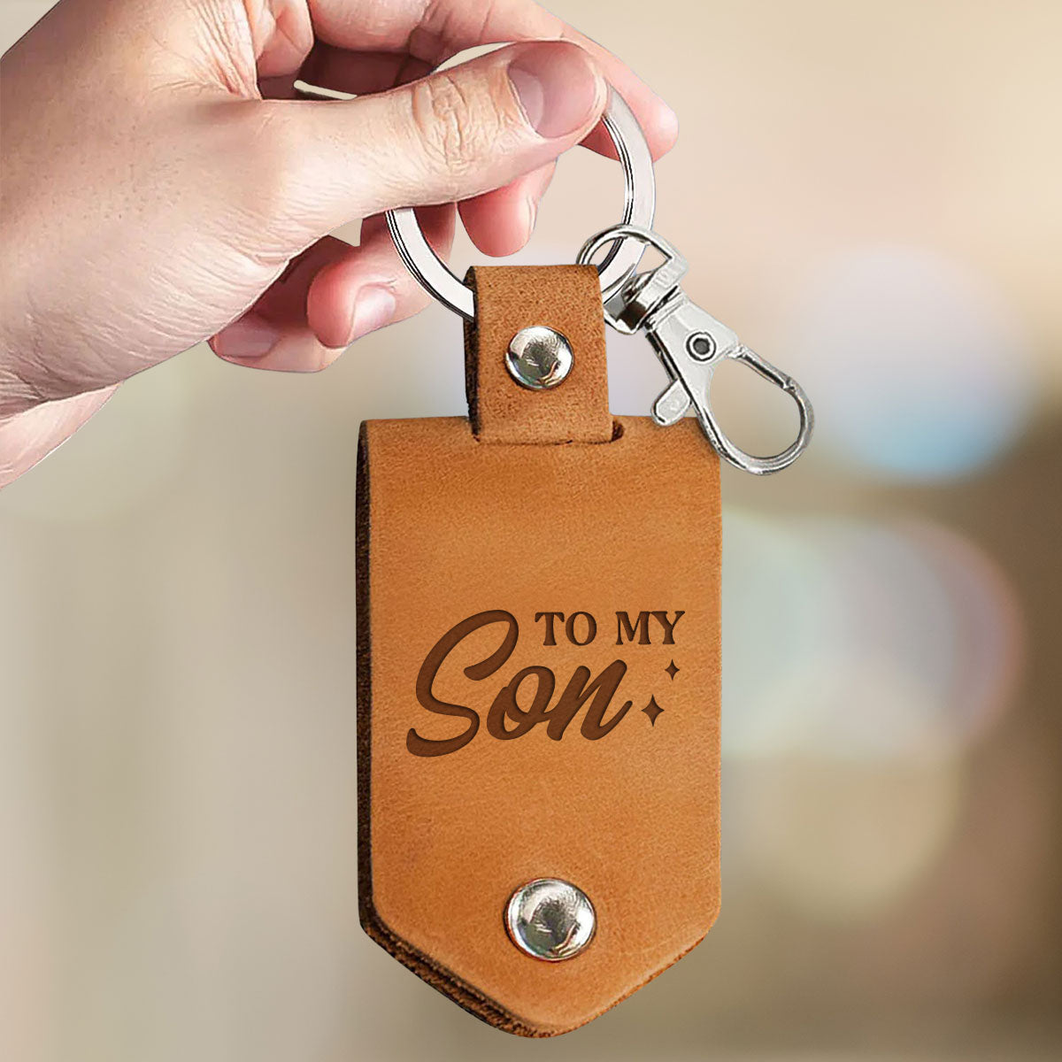 Your Mom Loves You - Personalized Leather Photo Keychain