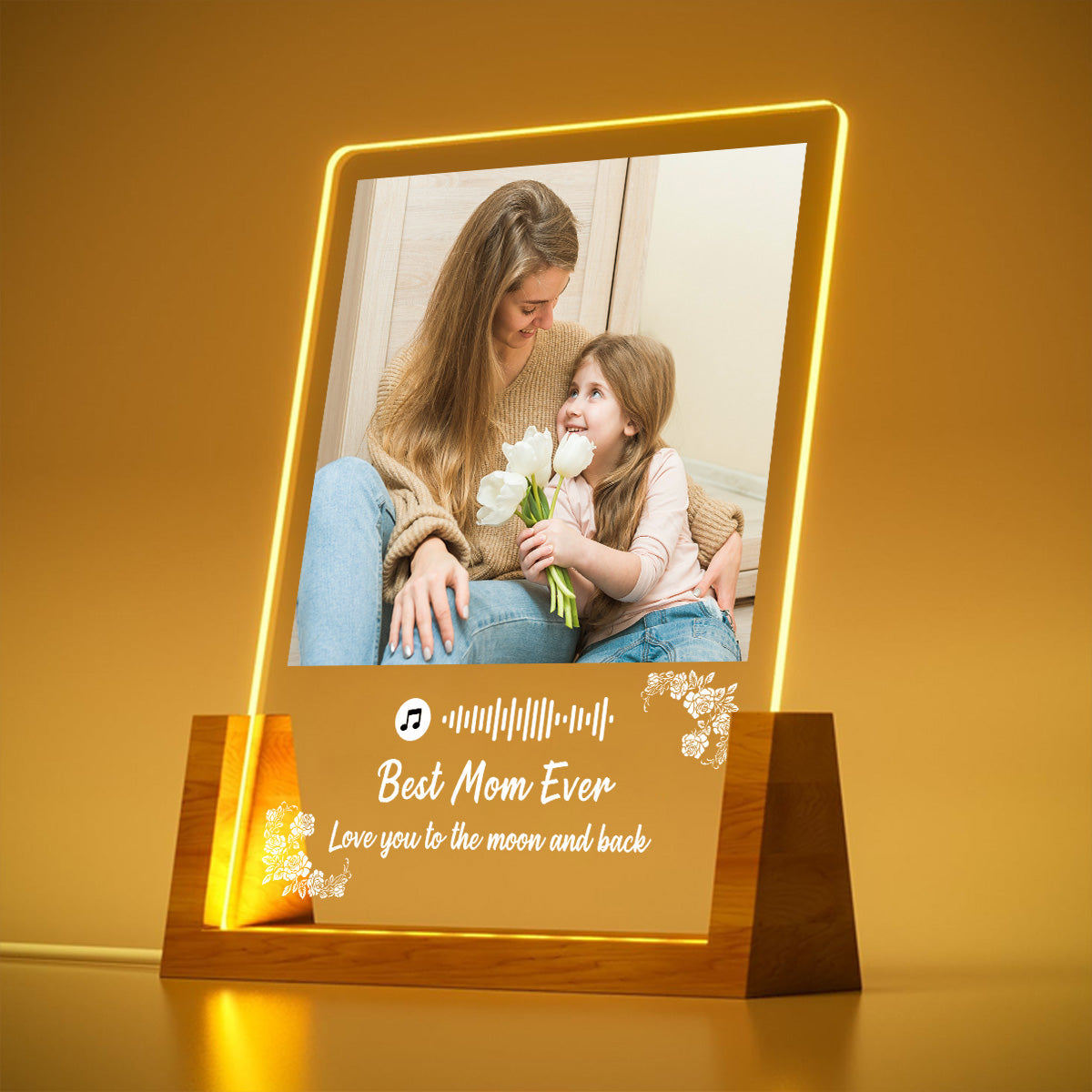 Best Mom Ever - Personalized Custom Plaque With Walnut Base