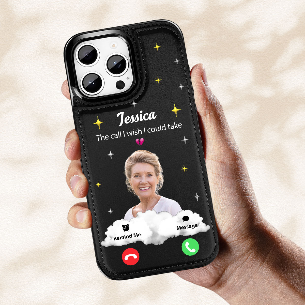 The Call I Wish I Could Take - Personalized Custom Leather Phone Case