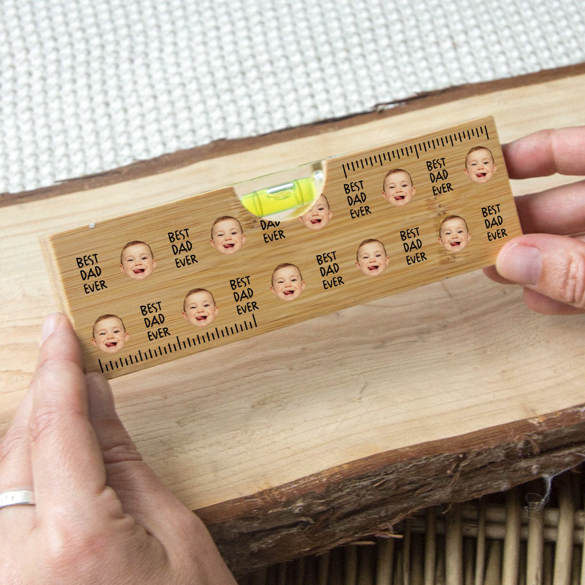 Best Dad Ever - Personalized Custom Wooden Spirit Level Bottle Opener