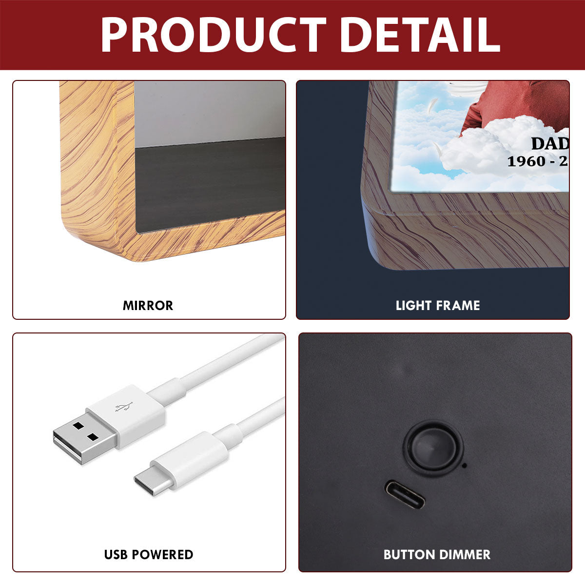 Your Light Will Always Shine In Our Hearts - Personalized Custom Magic Mirror