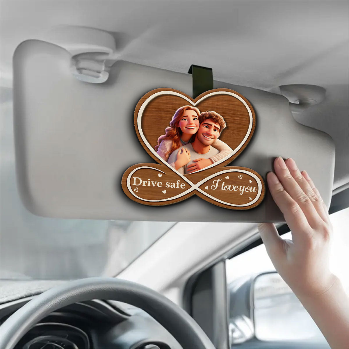 Drive Safe Cartoon - Personalized Custom Car Visor Clip