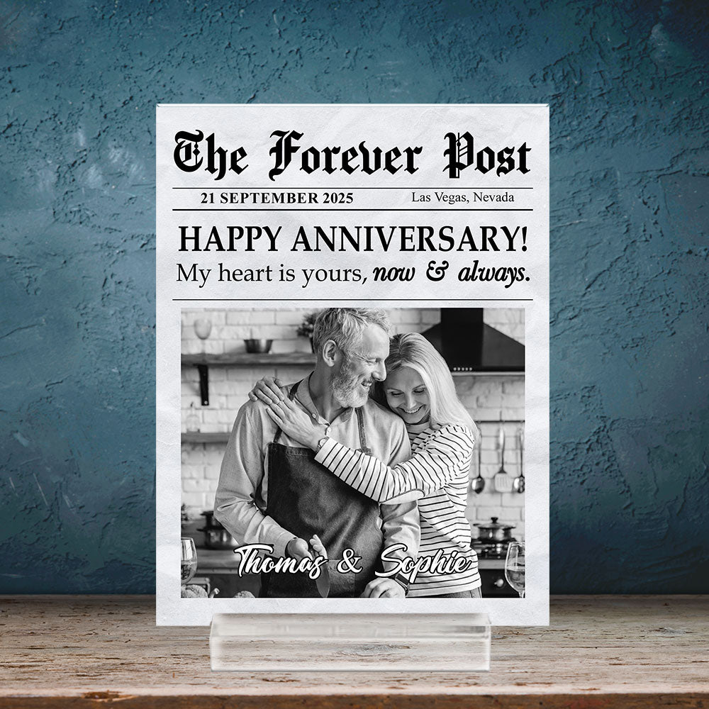 The Forever Post - Personalized Custom Acrylic Plaque With Base