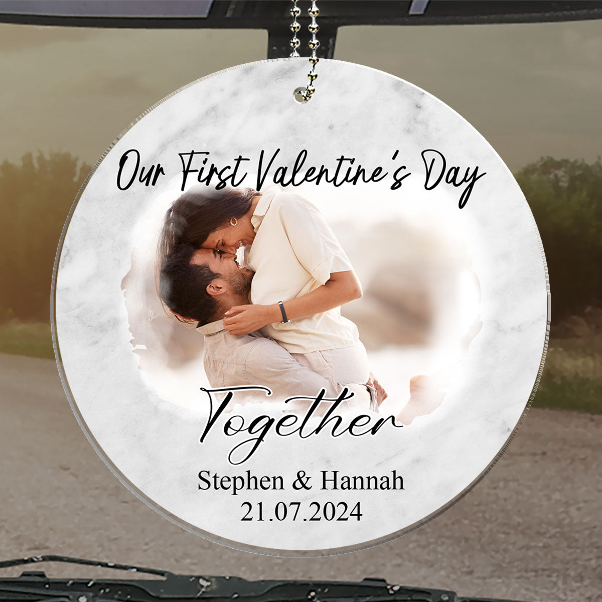 First Valentine As Mr And Mrs Couples - Personalized Custom Car Ornament