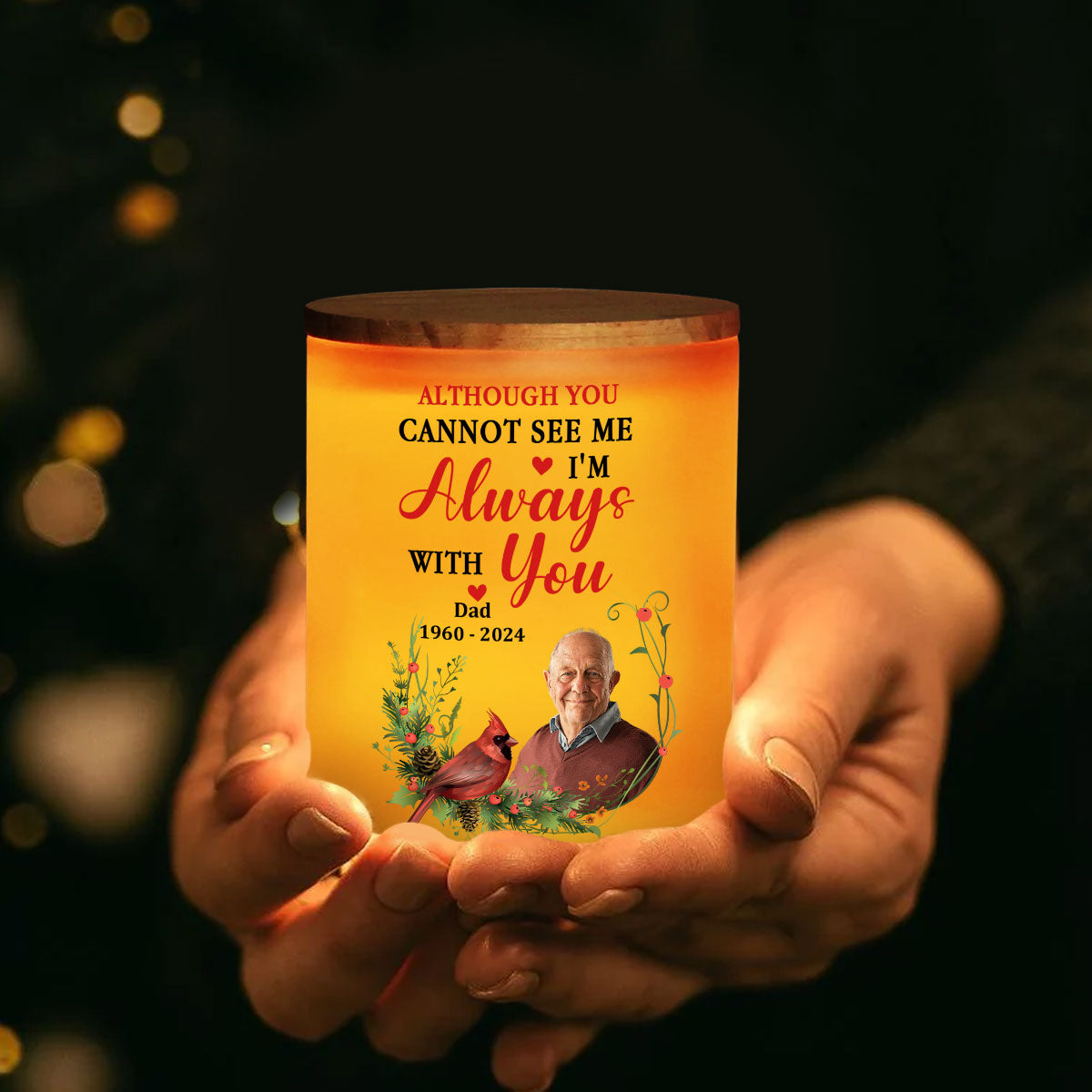 I Am Always With You - Personalized Custom Glass Jar With LED Candle