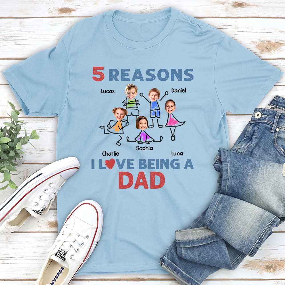 Reasons I Love Being Dad Grandpa - Personalized Custom Shirt
