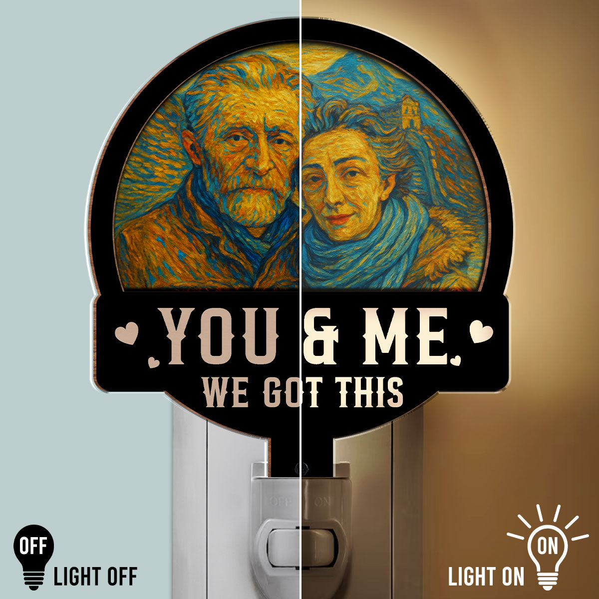 We Got This Husband Wife - Personalized Custom Wood And Acrylic Night Light