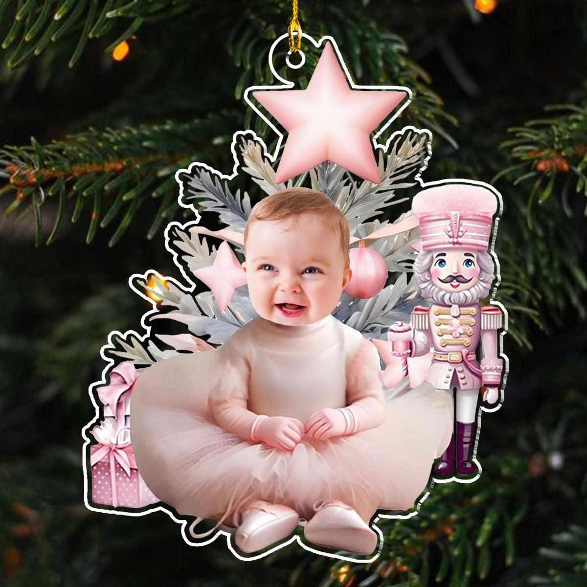 Custom Photo Baby Nutcracker Christmas - Personalized Custom Acrylic Ornament