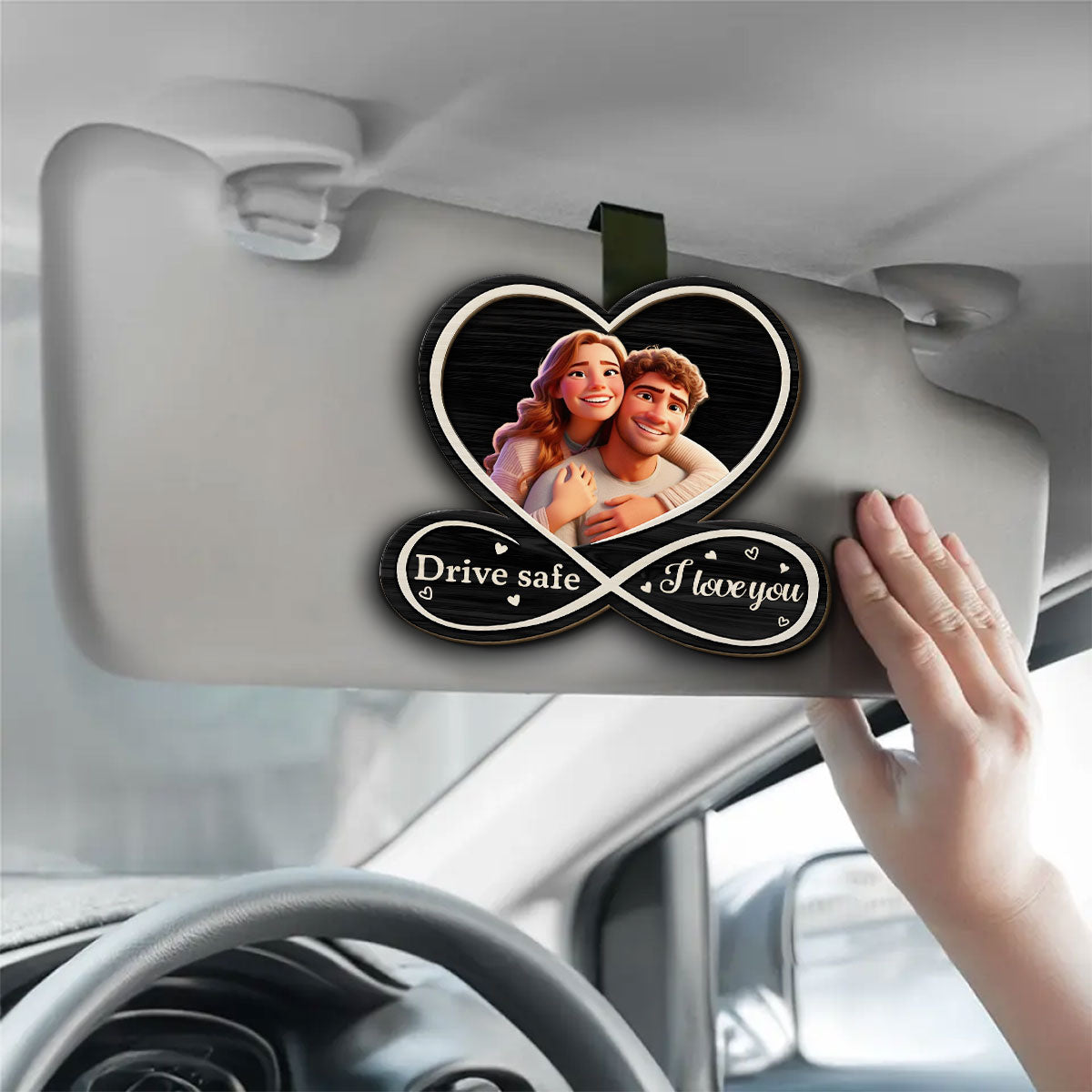 Drive Safe Cartoon - Personalized Custom Car Visor Clip