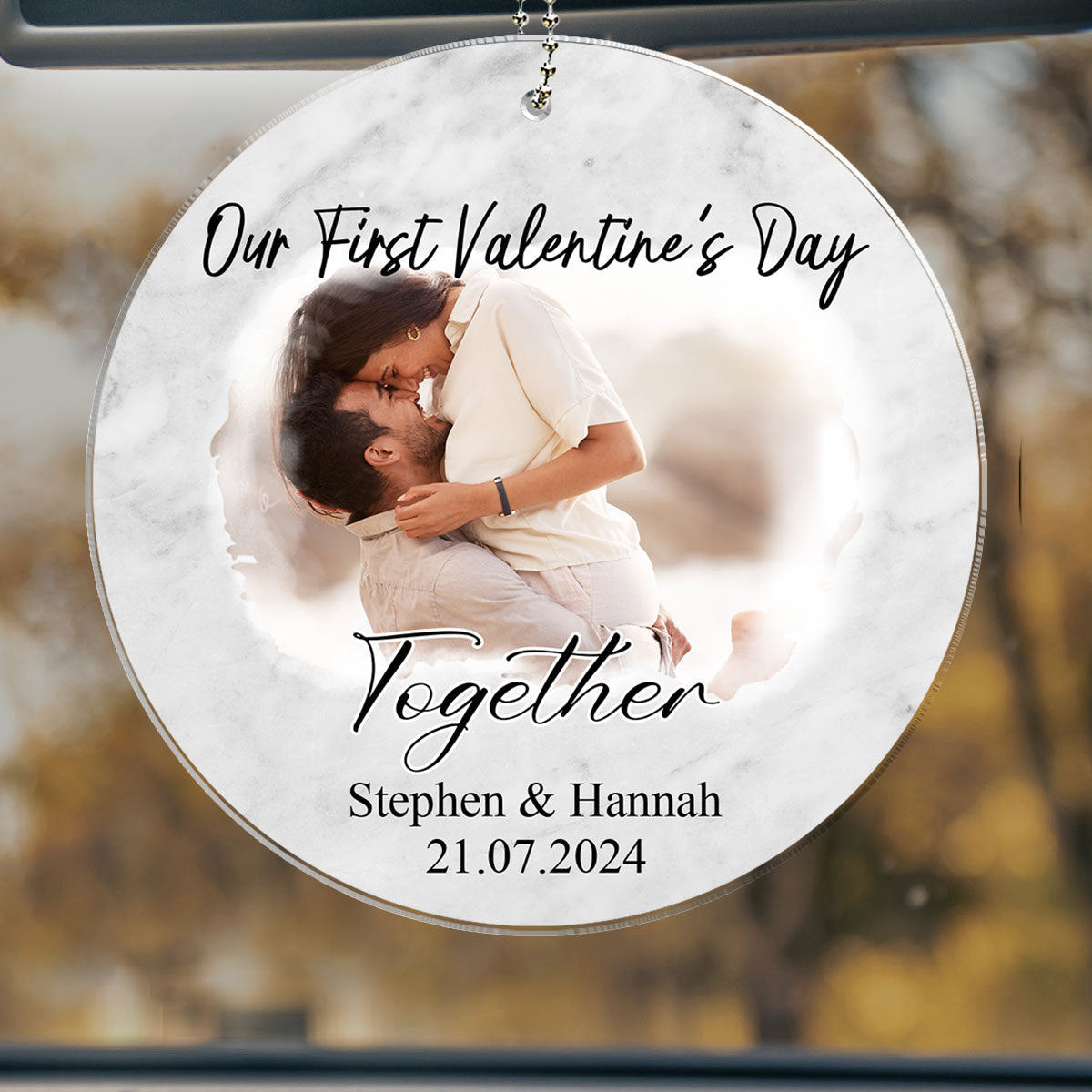 First Valentine As Mr And Mrs Couples - Personalized Custom Car Ornament