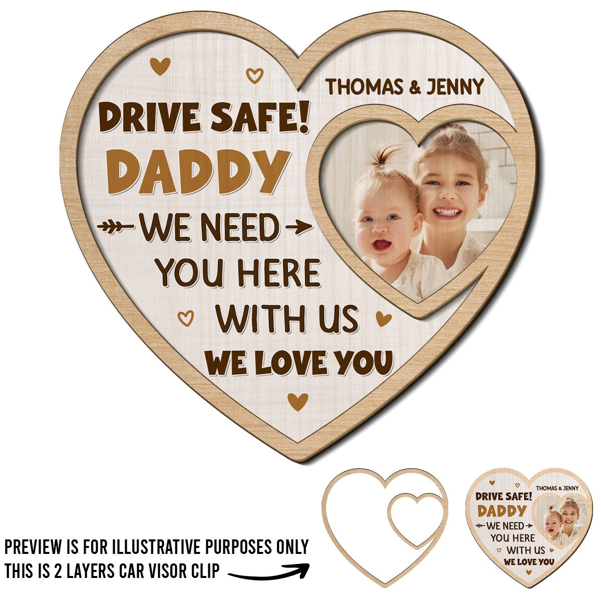 Love From Your Family - Personalized Custom Car Visor Clip