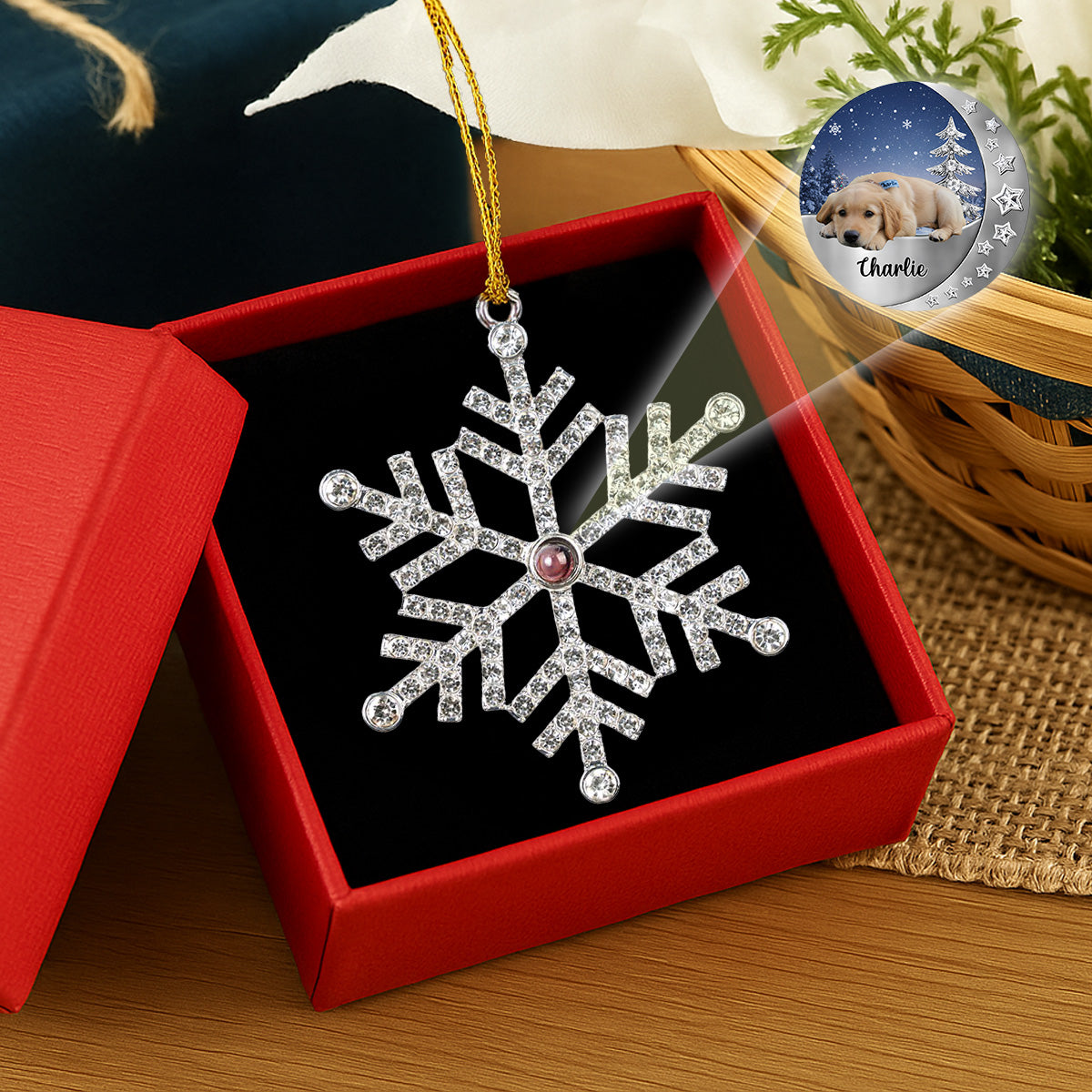 Beside You - Personalized Custom Photo Snowflake Projection Ornament