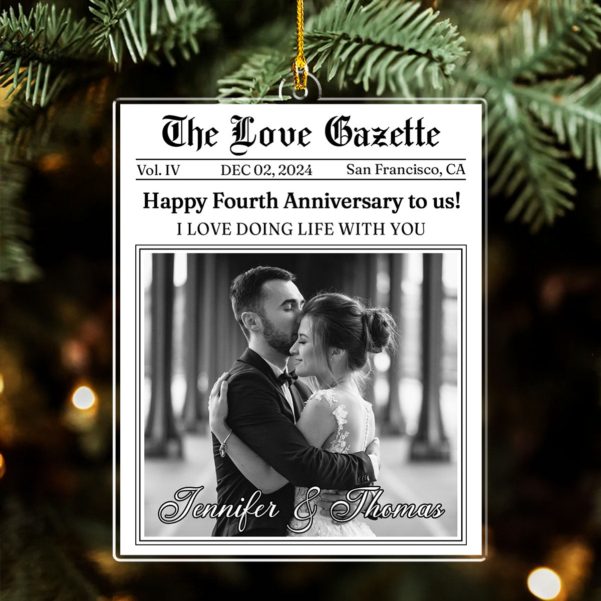 The Love Gazette - Personalized Custom Acrylic Ornament