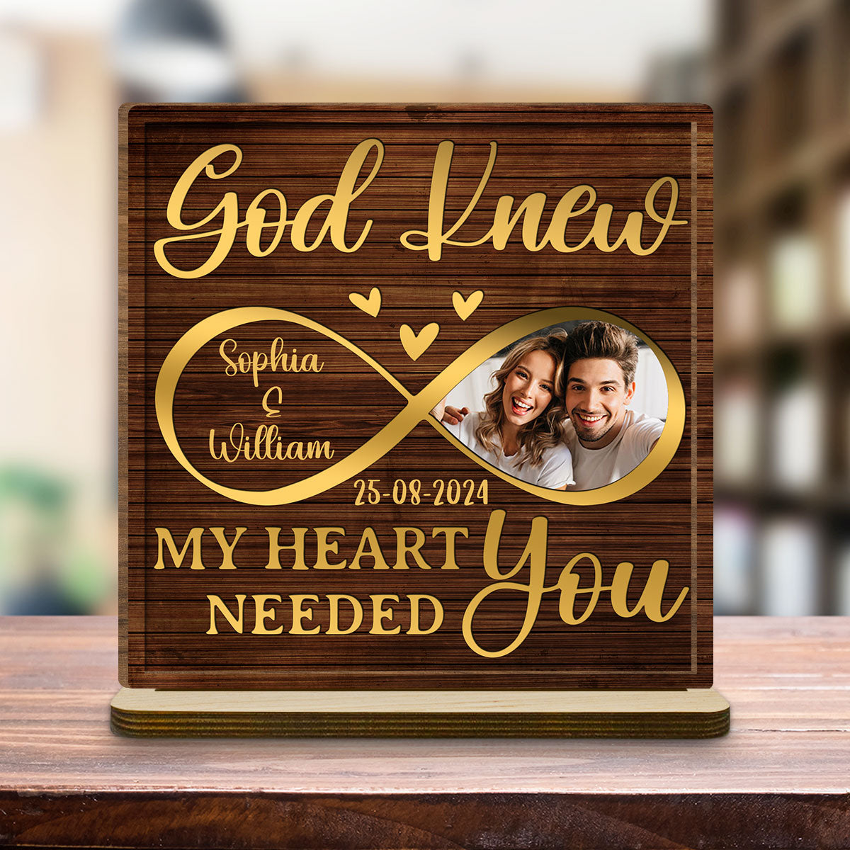 I Need You Love - Personalized Custom 2-Layer Wood Plaque With Flat Base