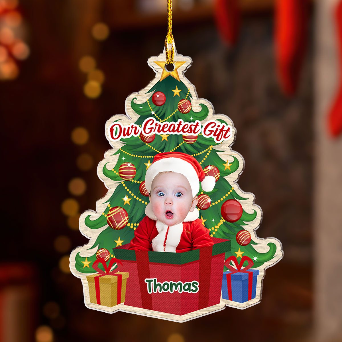 Custom Photo Christmas Greatest Gift - Personalized Custom Acrylic Ornament