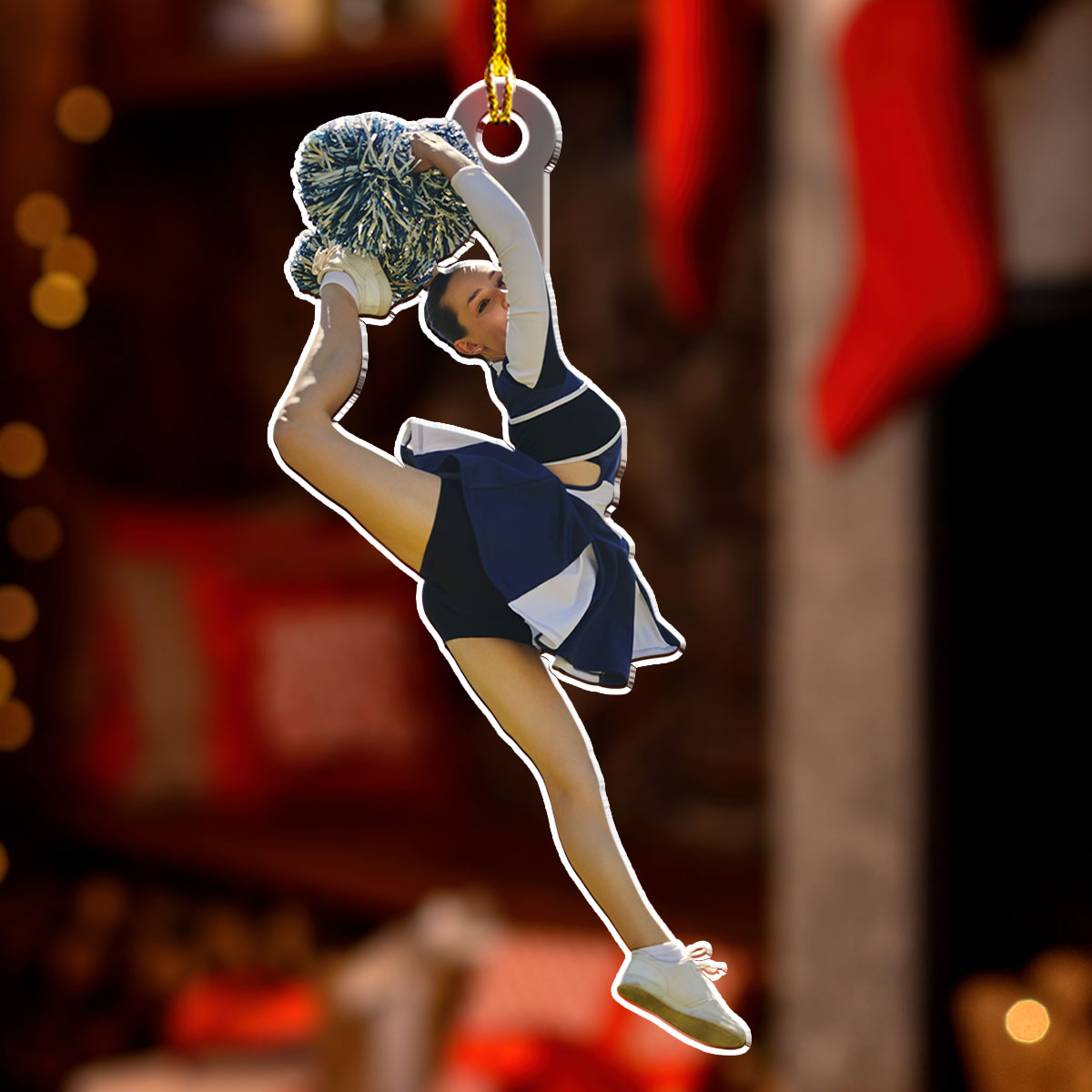 Ethnic Cheerleader Custom Photo - Personalized Custom Acrylic Ornament