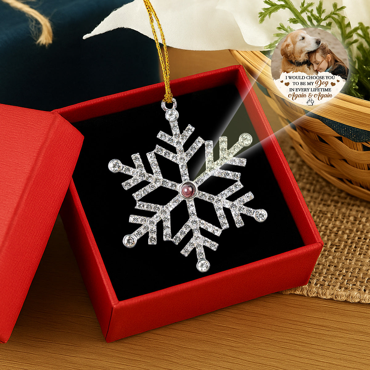 I Would Choose You - Personalized Custom Photo Snowflake Projection Ornament