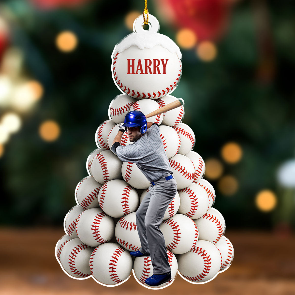 Twinkle Baseball Pinetree - Personalized Custom Acrylic Ornament