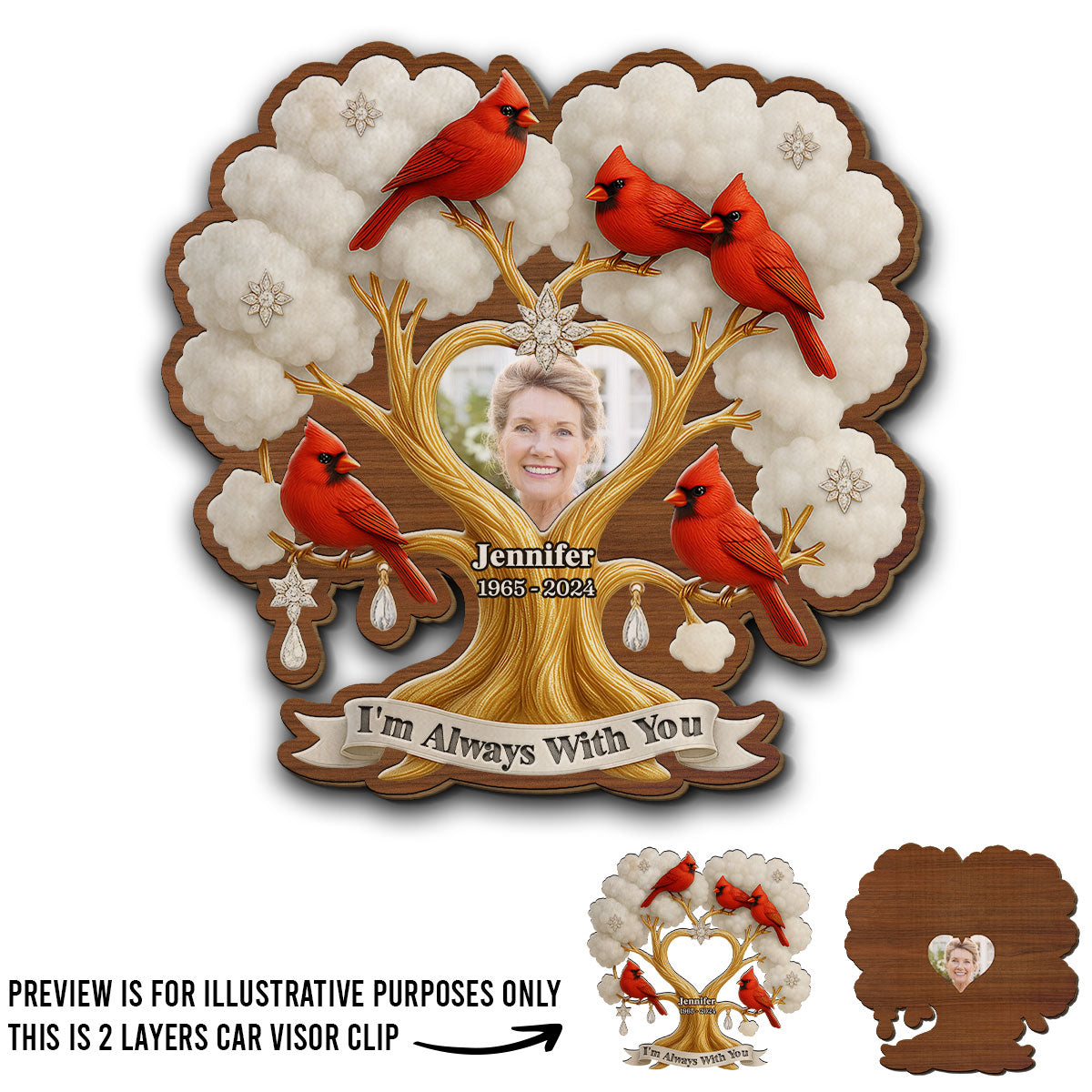 In Memory - Personalized Custom Car Visor Clip