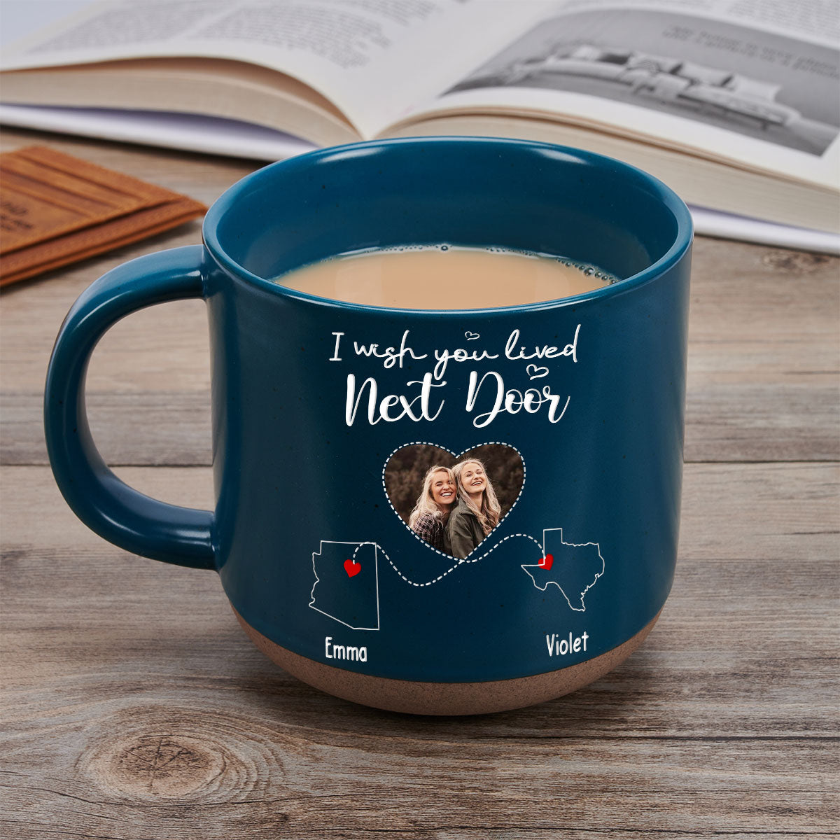 I Wish We Lived Closer Custom Photo - Personalized Custom Pottery Mug