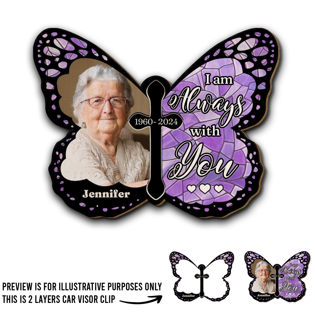 Custom Photo I Am Always With You - Personalized Custom Car Visor Clip