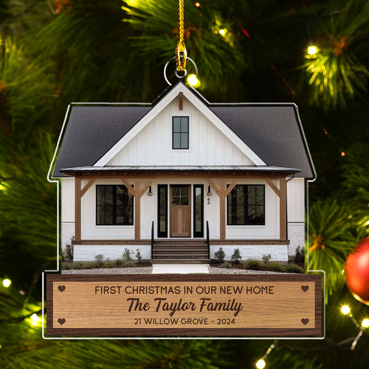 First Christmas In Our New Home Custom Photo - Personalized Custom Acrylic Ornament