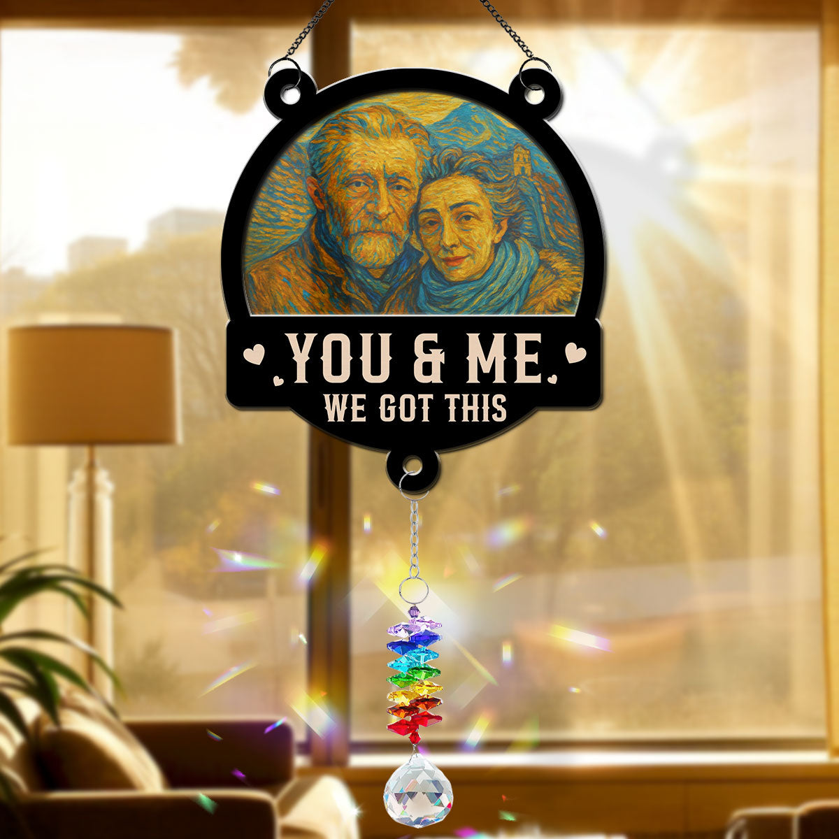 We Got This Until Our Last Breath - Personalized Custom Suncatcher With Crystal Rainbow Charm