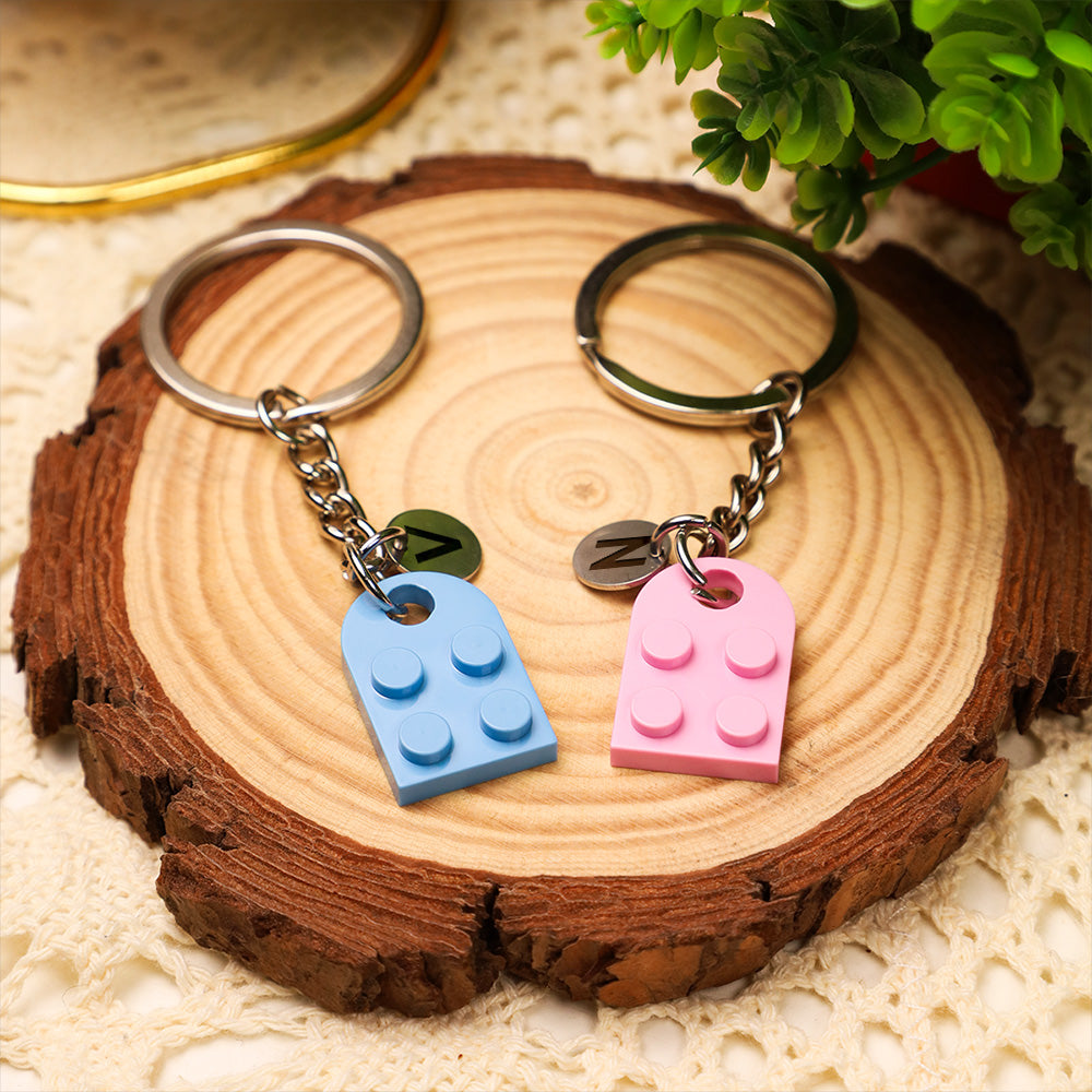 I Love You To Pieces - Personalized Custom Heart Brick Keychain