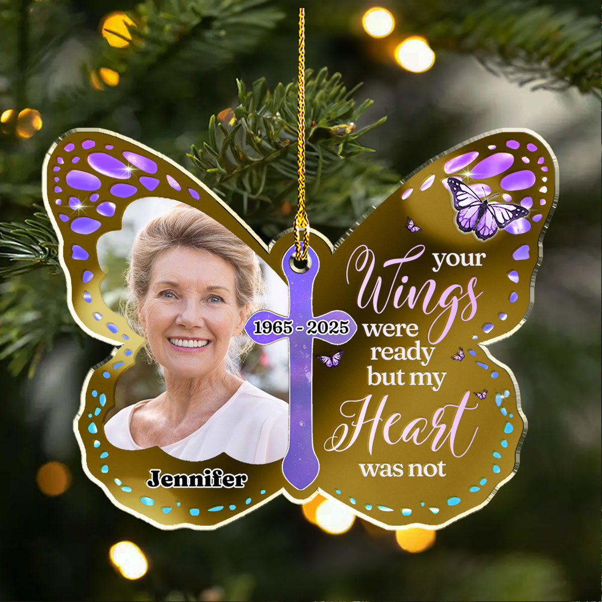 Your Wings Were Ready - Personalized Custom Mirrored Acrylic Ornament