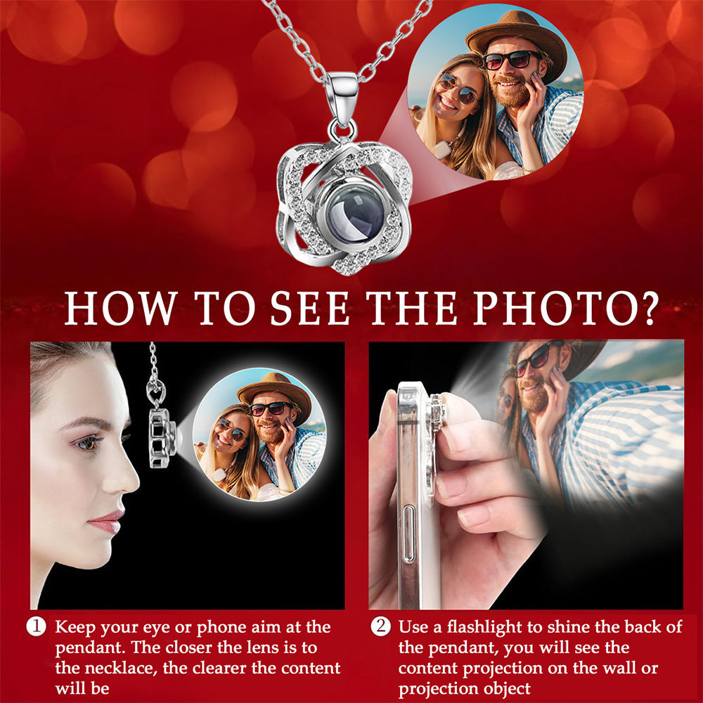 My Soulmate My Everything - Personalized Custom Preserved Rose With Projection Necklace