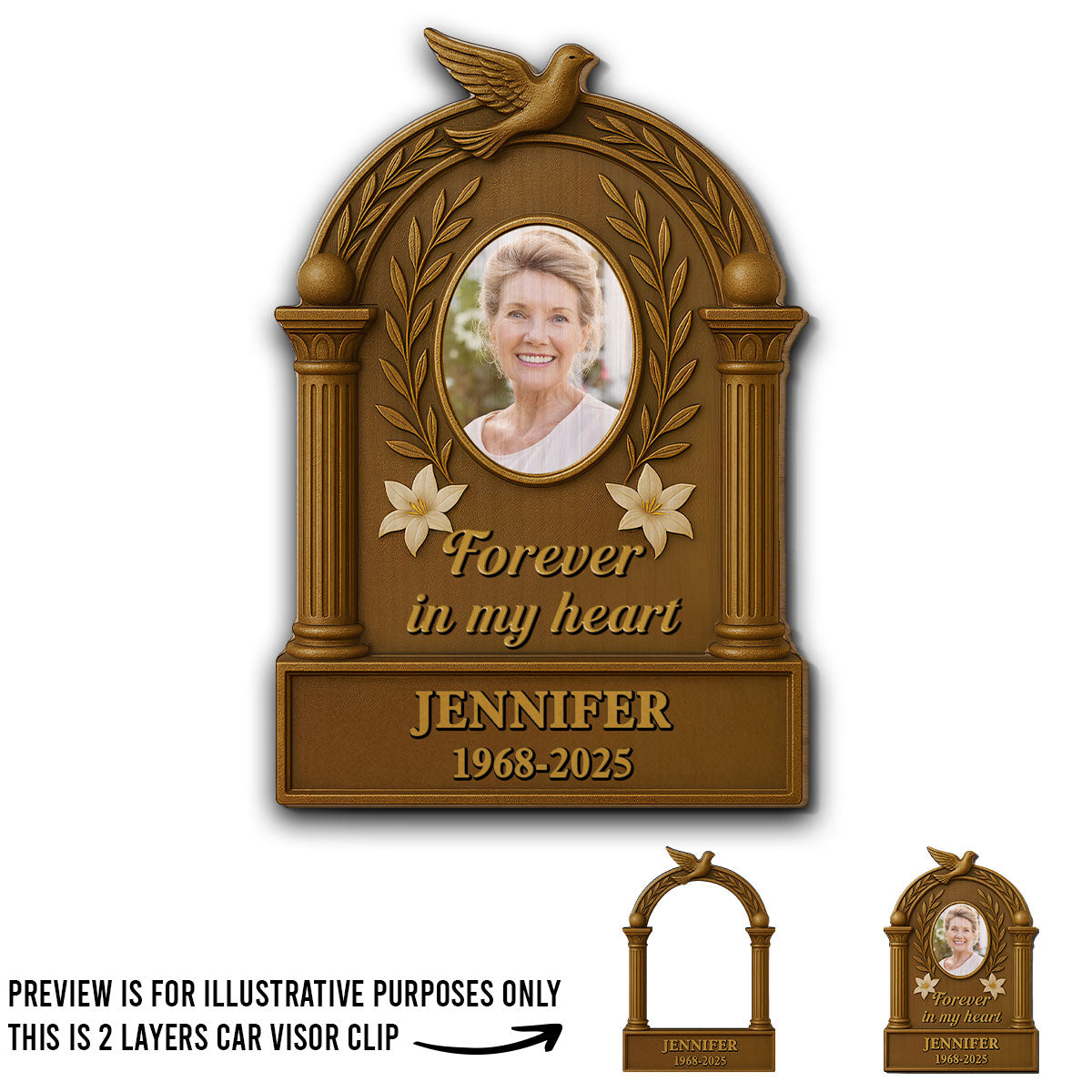 Remembering You With Love - Personalized Custom Car Visor Clip