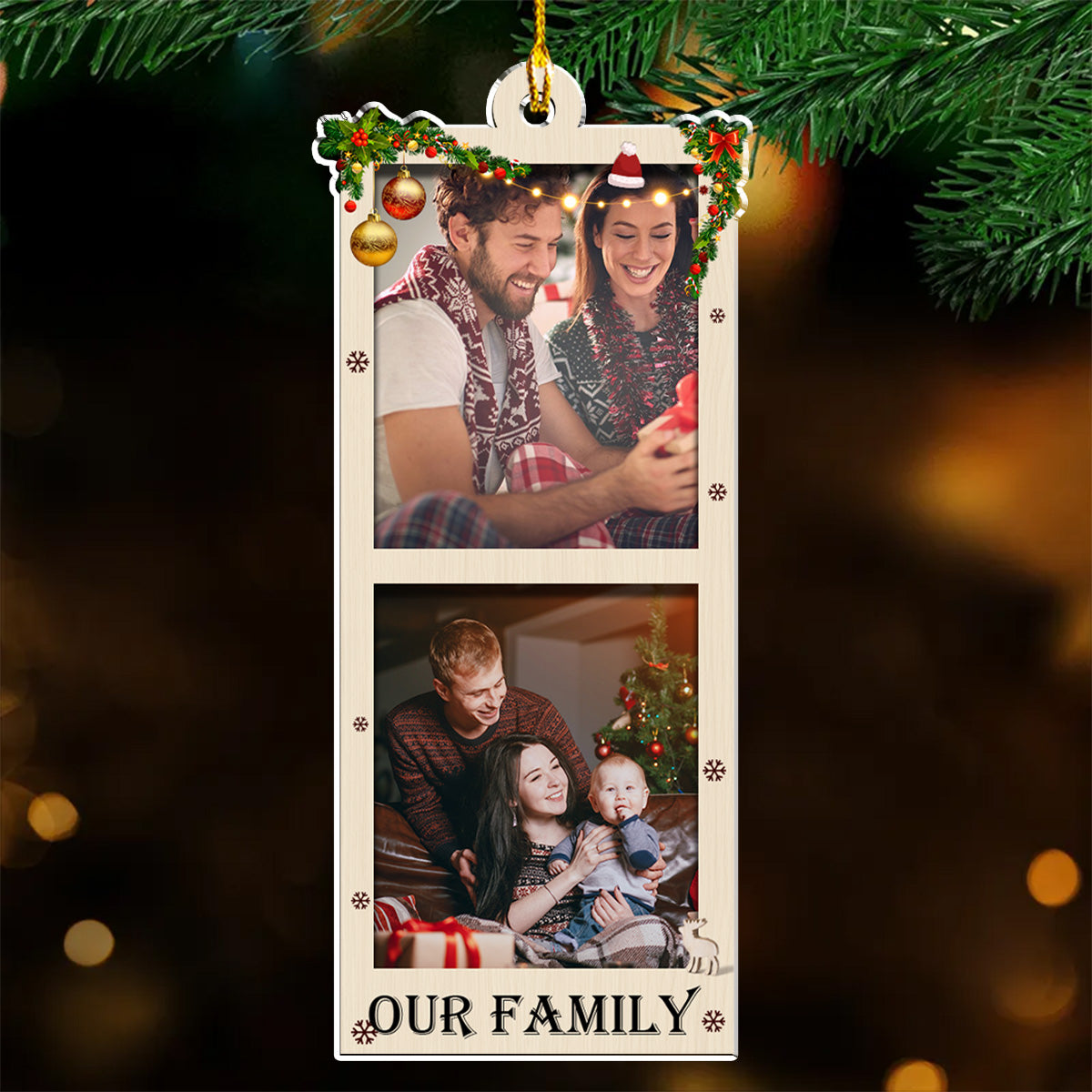 Warm Family Photo - Personalized Custom Acrylic Ornament