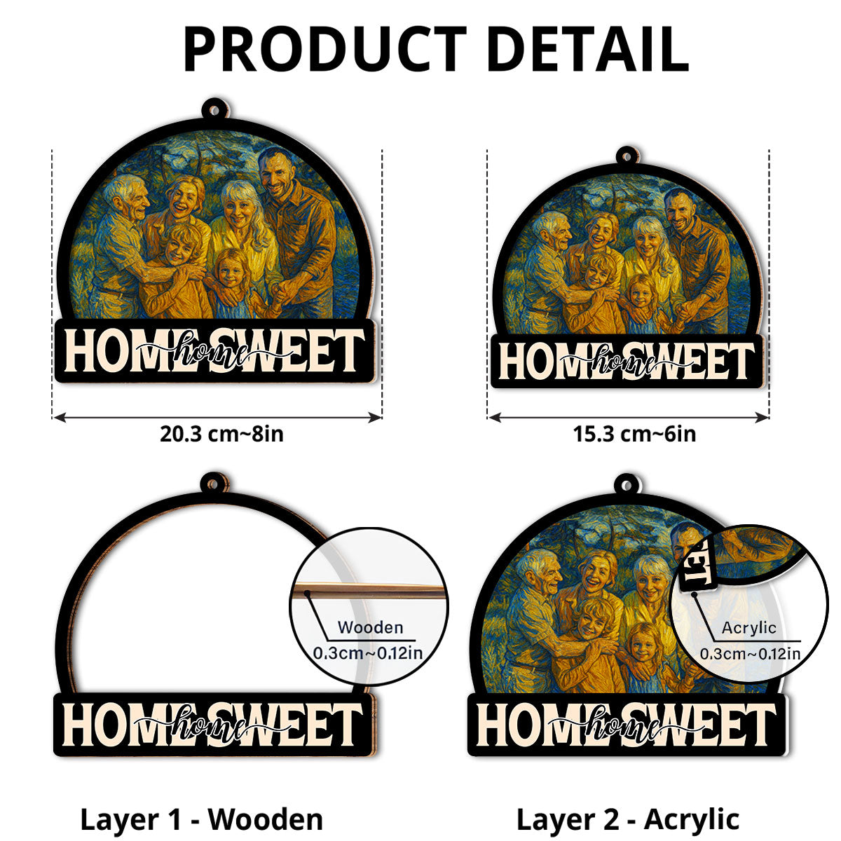 Home Sweet Home - Personalized Custom Suncatcher